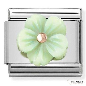 Nomination - Link 9K Rose Gold 'Mother Of Pearl Green Flower' 430510 10.jpg